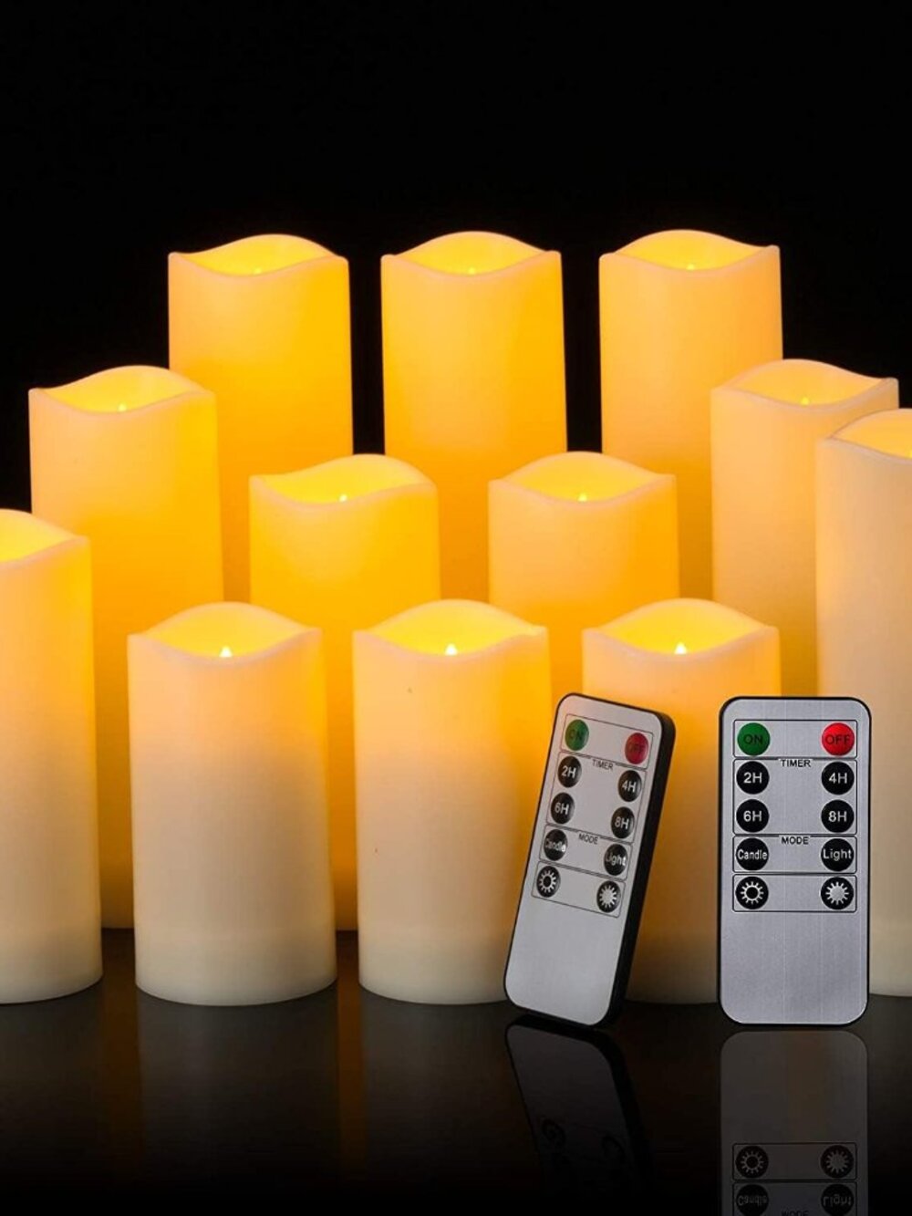 12 Pack Flameless Candles Battery Operated Waterproof Led Candles D:2.2" X H:4"